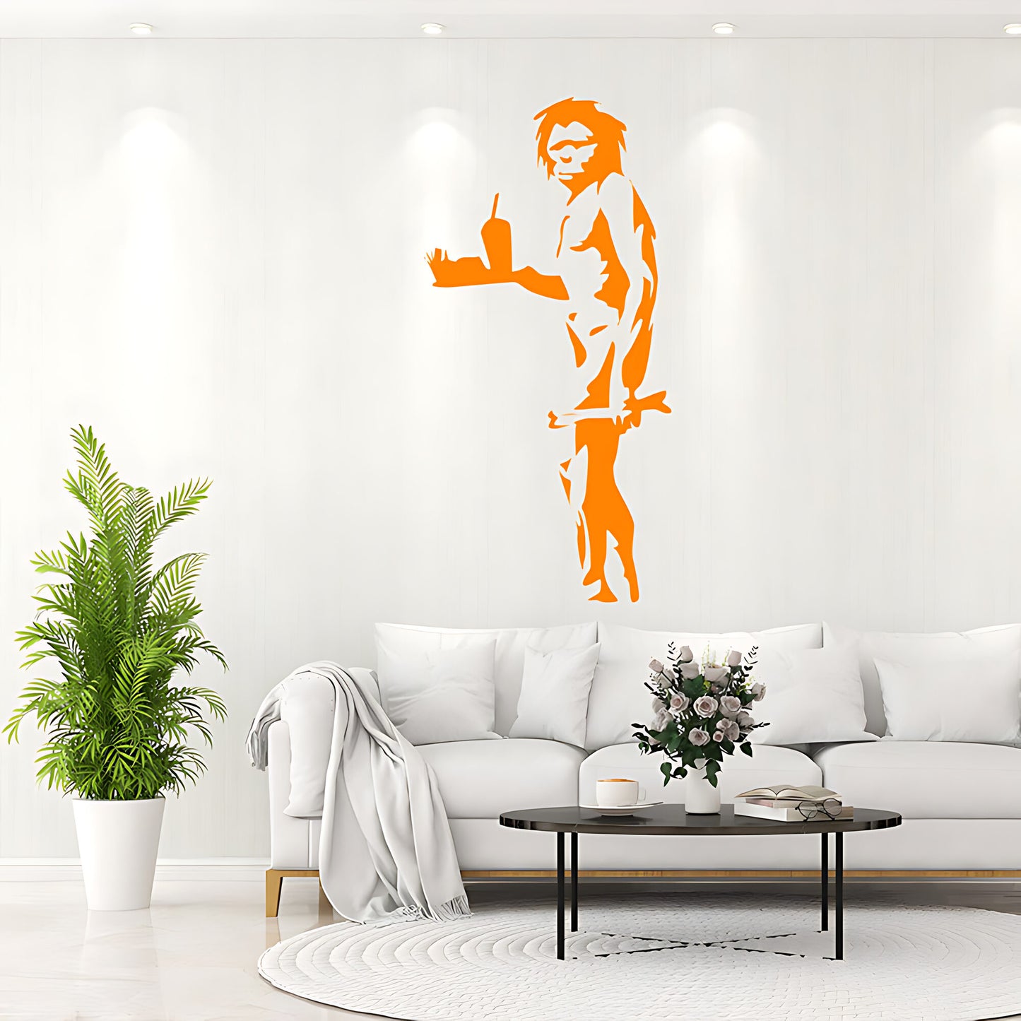Caveman Takeaway - Banksy Style Wall Sticker Decals