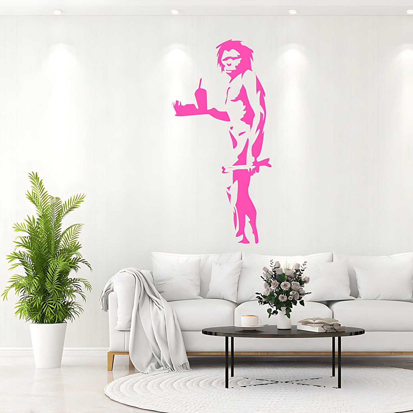 Caveman Takeaway - Banksy Style Wall Sticker Decals