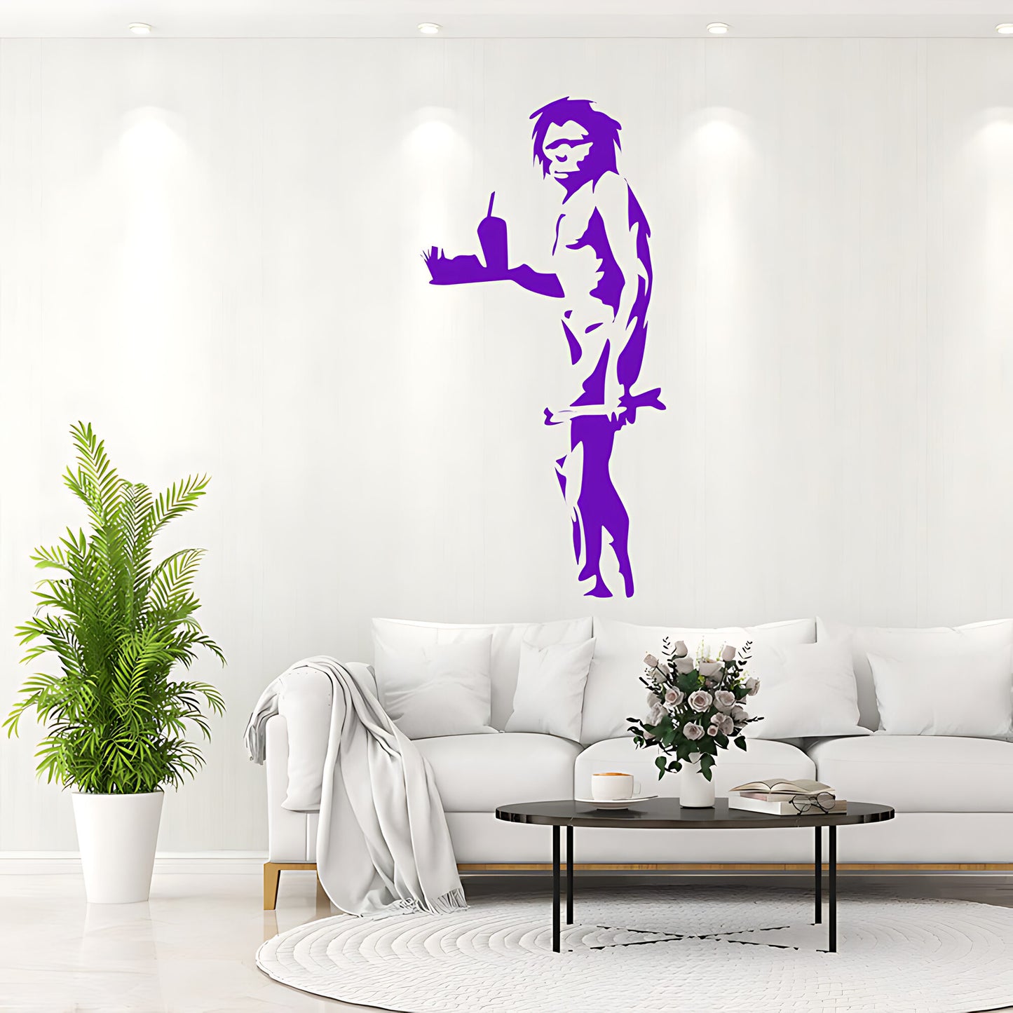 Caveman Takeaway - Banksy Style Wall Sticker Decals