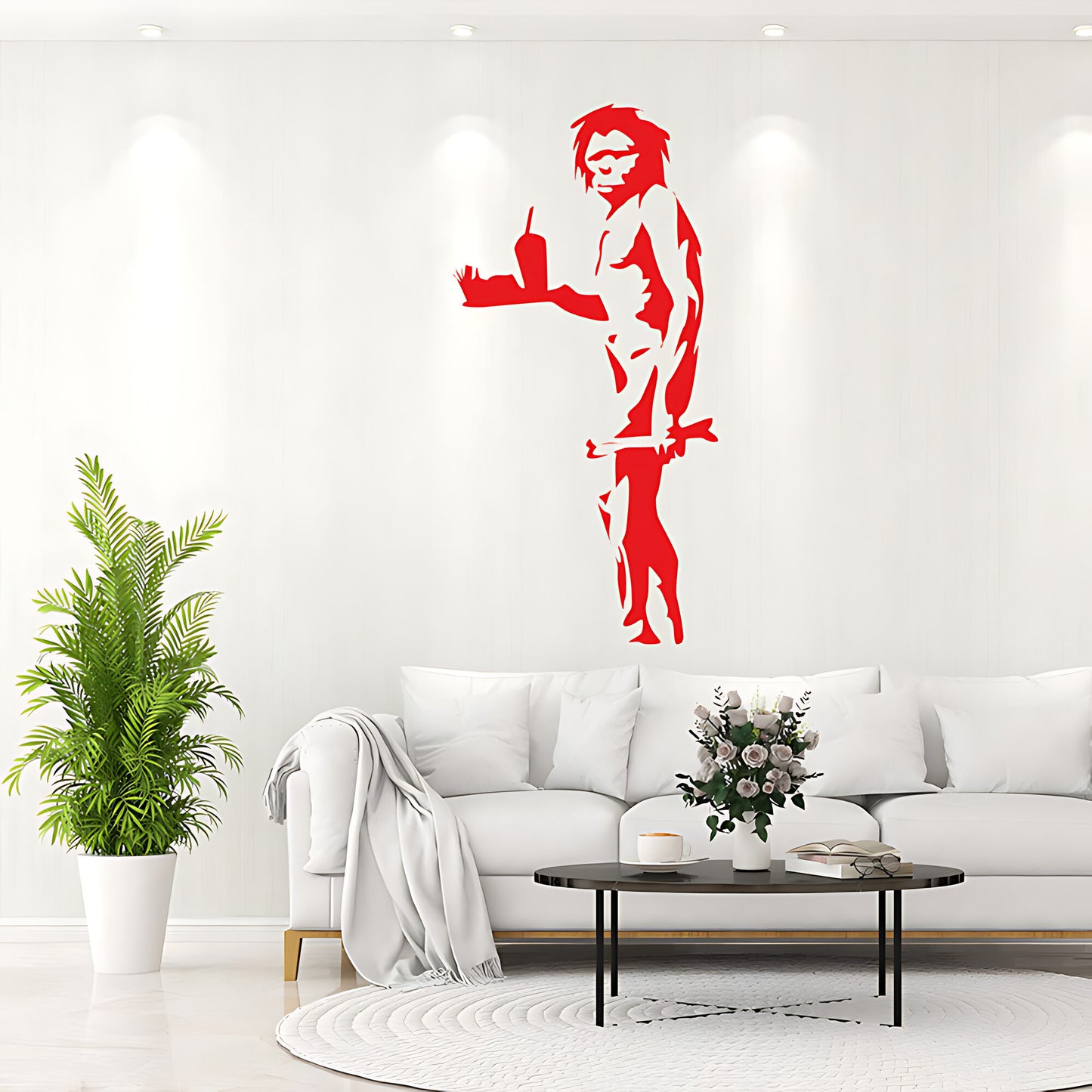 Caveman Takeaway - Banksy Style Wall Sticker Decals