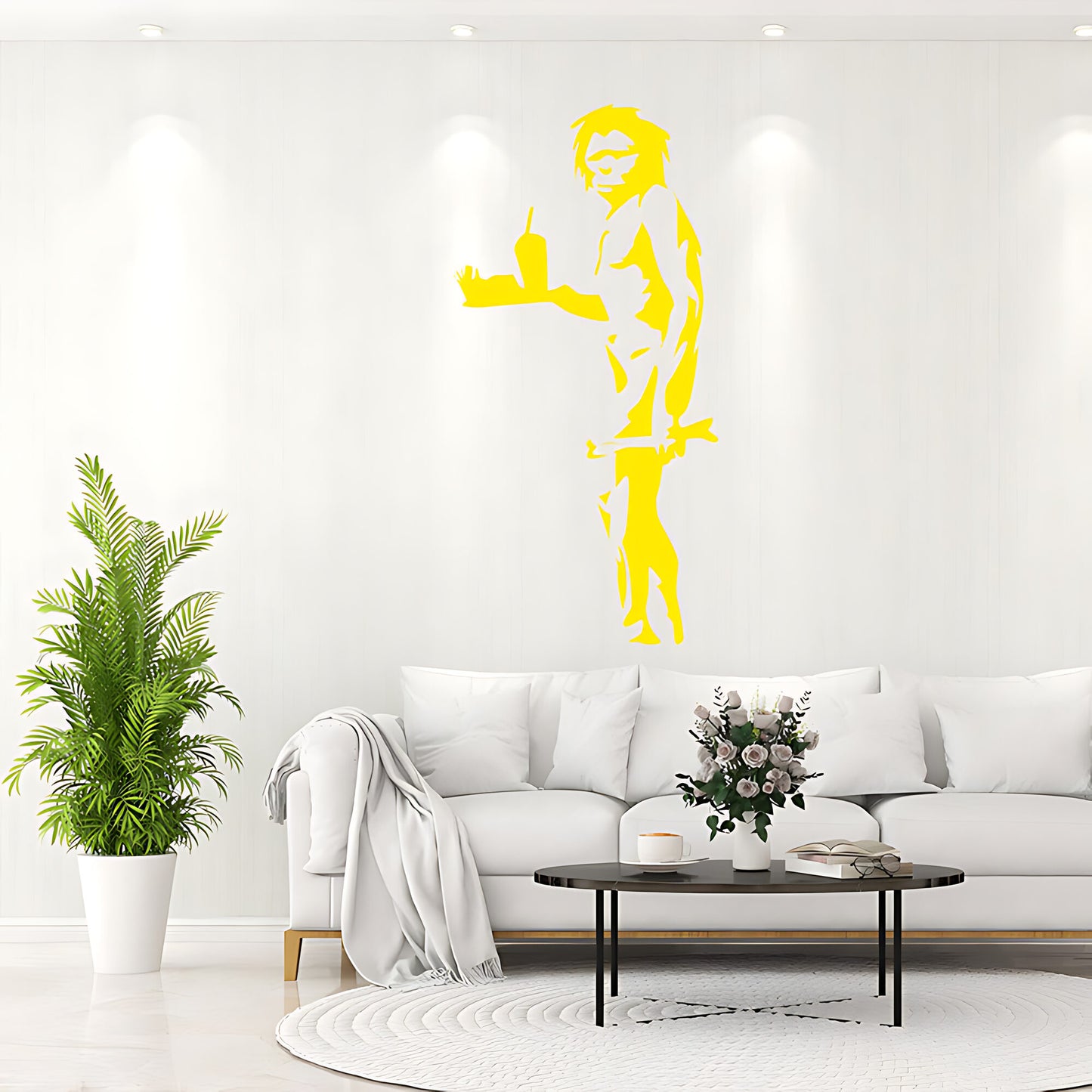 Caveman Takeaway - Banksy Style Wall Sticker Decals