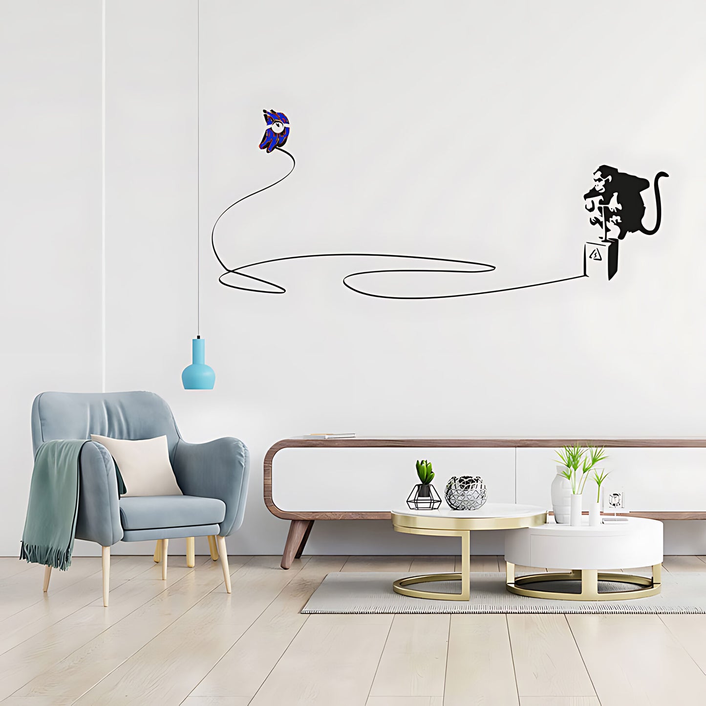 Monkey Detonator Wall Art Sticker Decal - Banksy Style