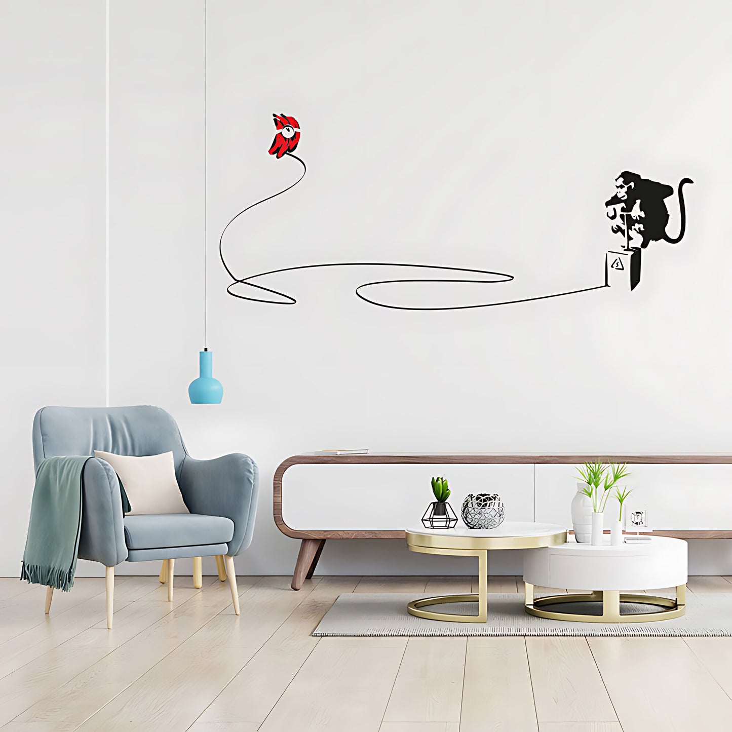 Monkey Detonator Wall Art Sticker Decal - Banksy Style