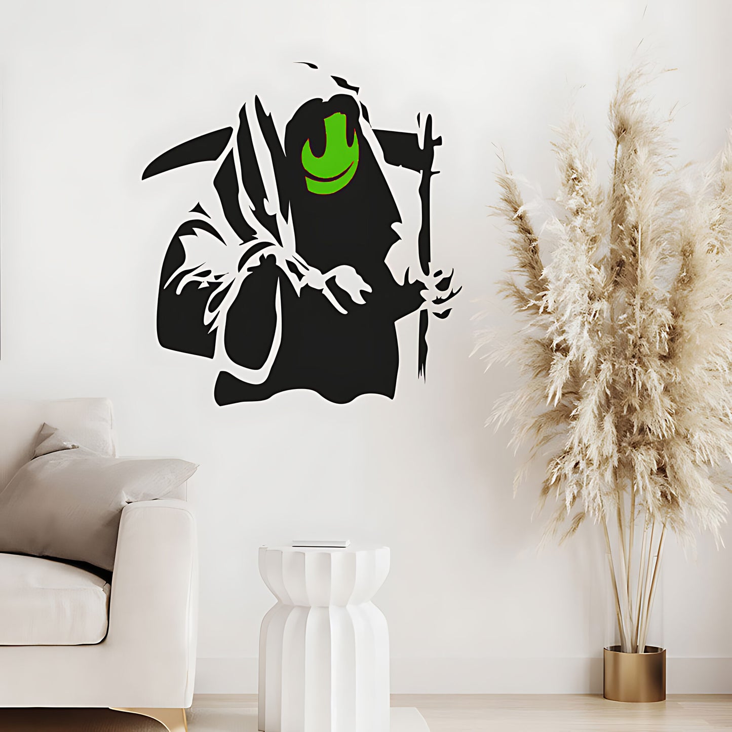 Grin Reaper Wall Sticker Decal - Banksy Style