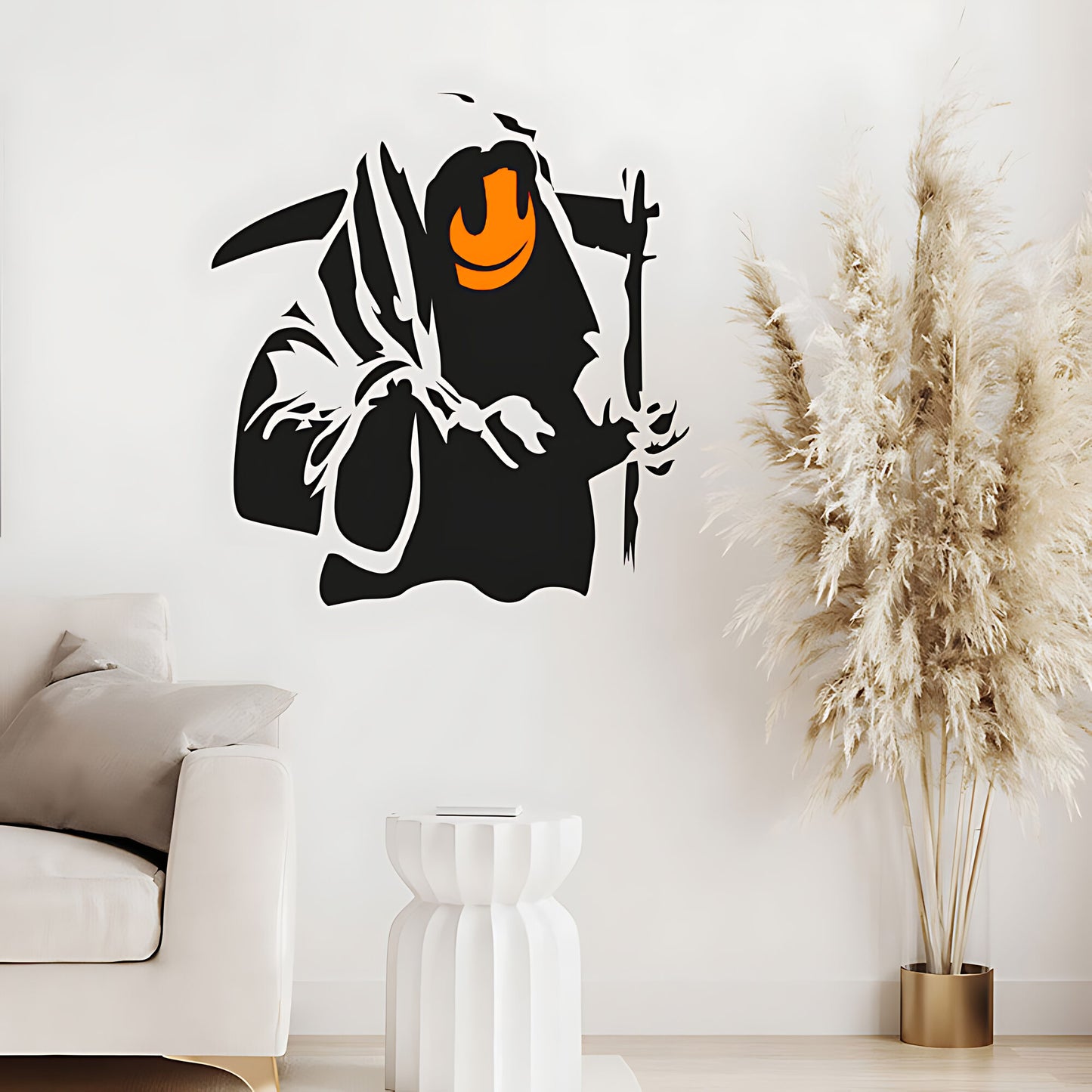Grin Reaper Wall Sticker Decal - Banksy Style