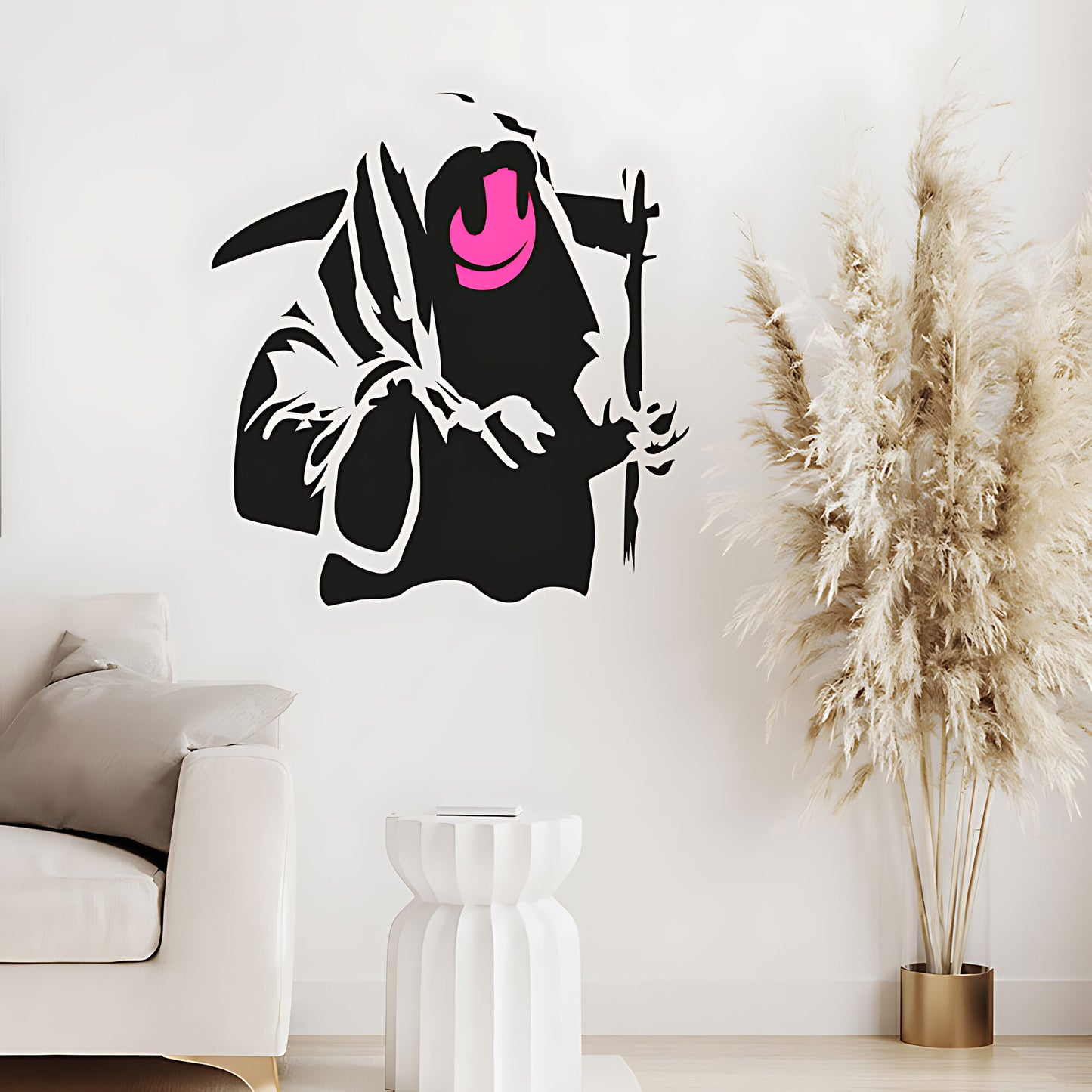 Grin Reaper Wall Sticker Decal - Banksy Style