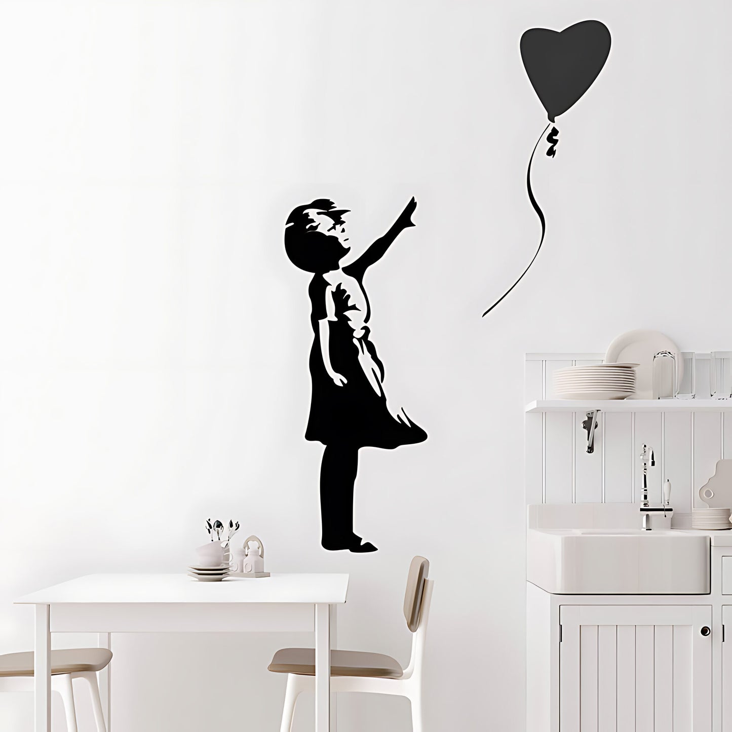 Balloon Girl Wall Art Sticker Decal - Banksy Style
