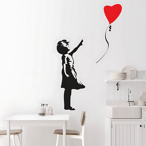 Balloon Girl Wall Art Sticker Decal - Banksy Style