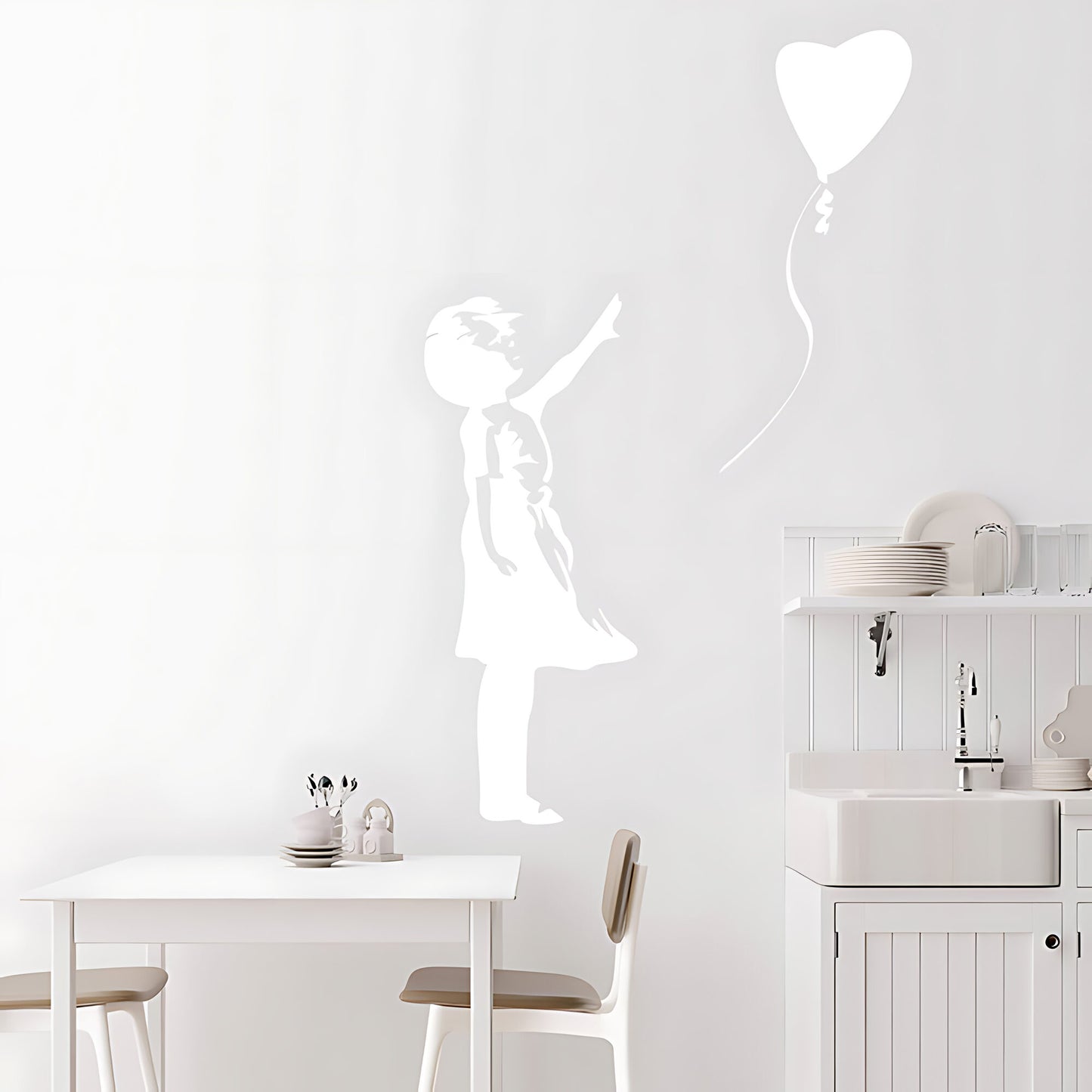 Balloon Girl Wall Art Sticker Decal - Banksy Style