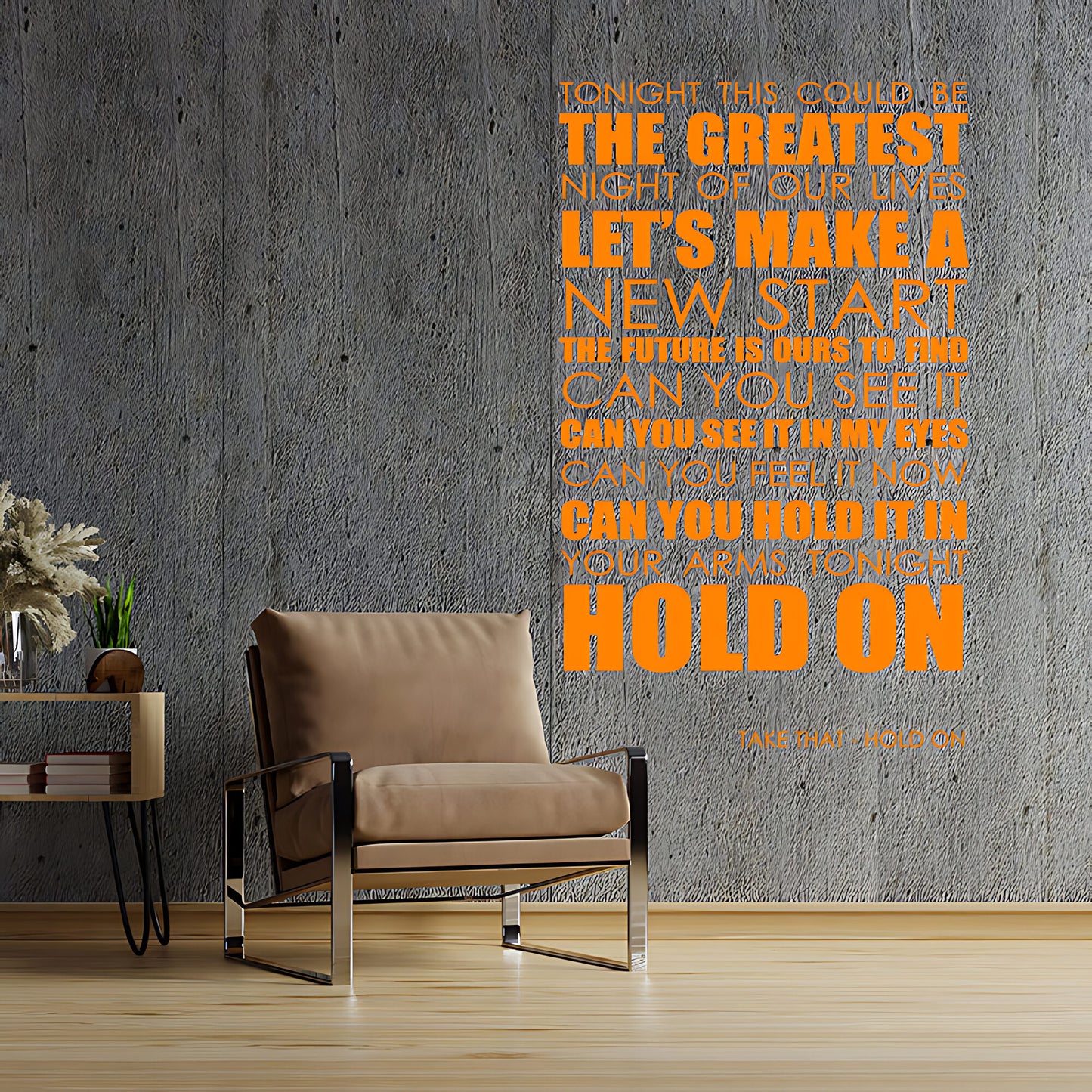 Take That Hold On Lyrics Wall Sticker – Music Quote Decal