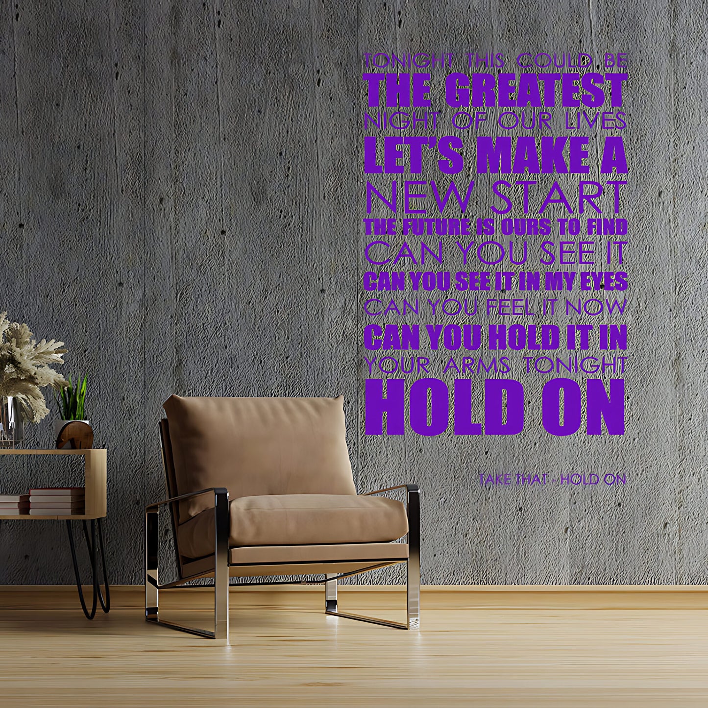 Take That Hold On Lyrics Wall Sticker – Music Quote Decal