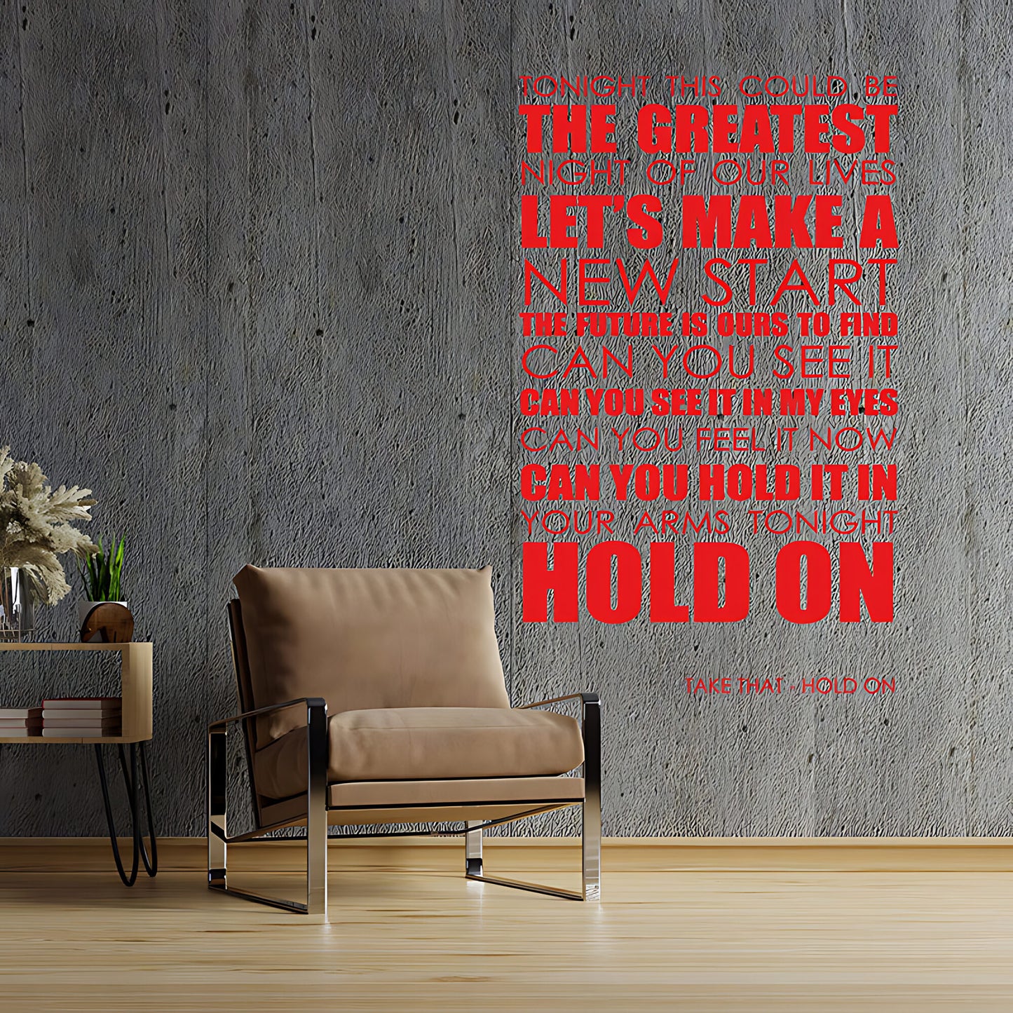 Take That Hold On Lyrics Wall Sticker – Music Quote Decal