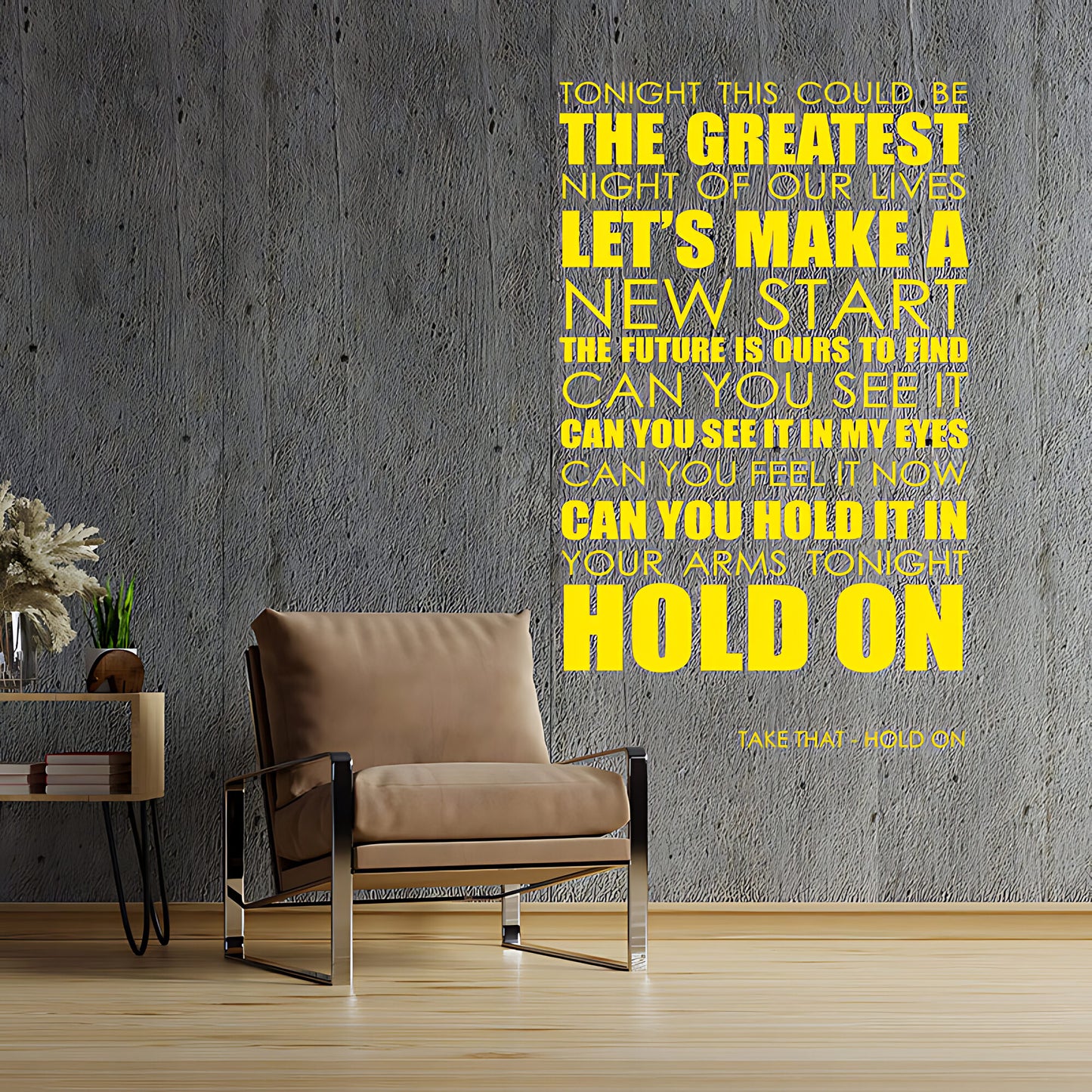 Take That Hold On Lyrics Wall Sticker – Music Quote Decal