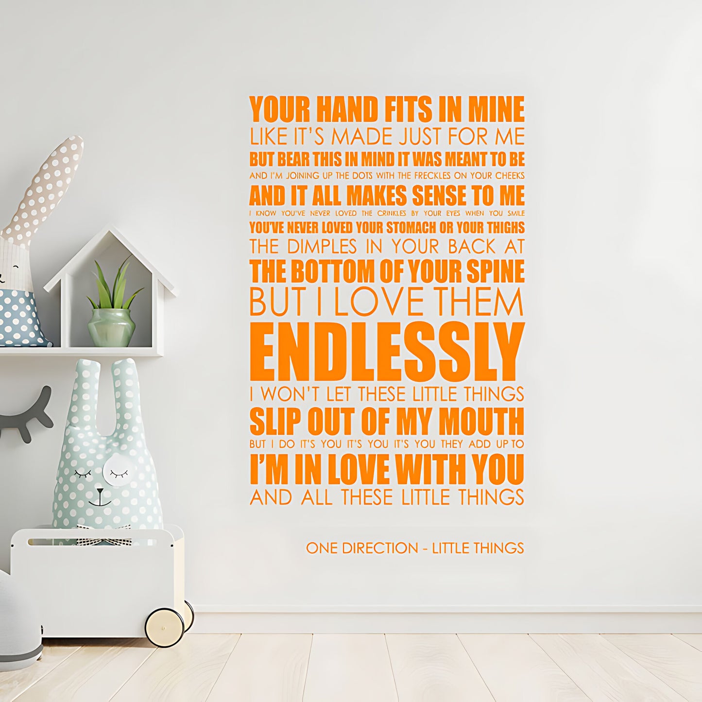 One Direction Little Things Song Lyrics Wall Sticker – Music Decal