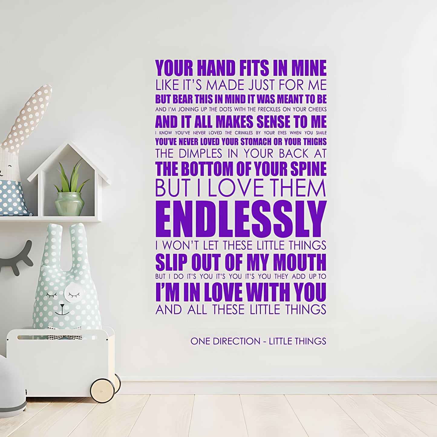 One Direction Little Things Song Lyrics Wall Sticker – Music Decal