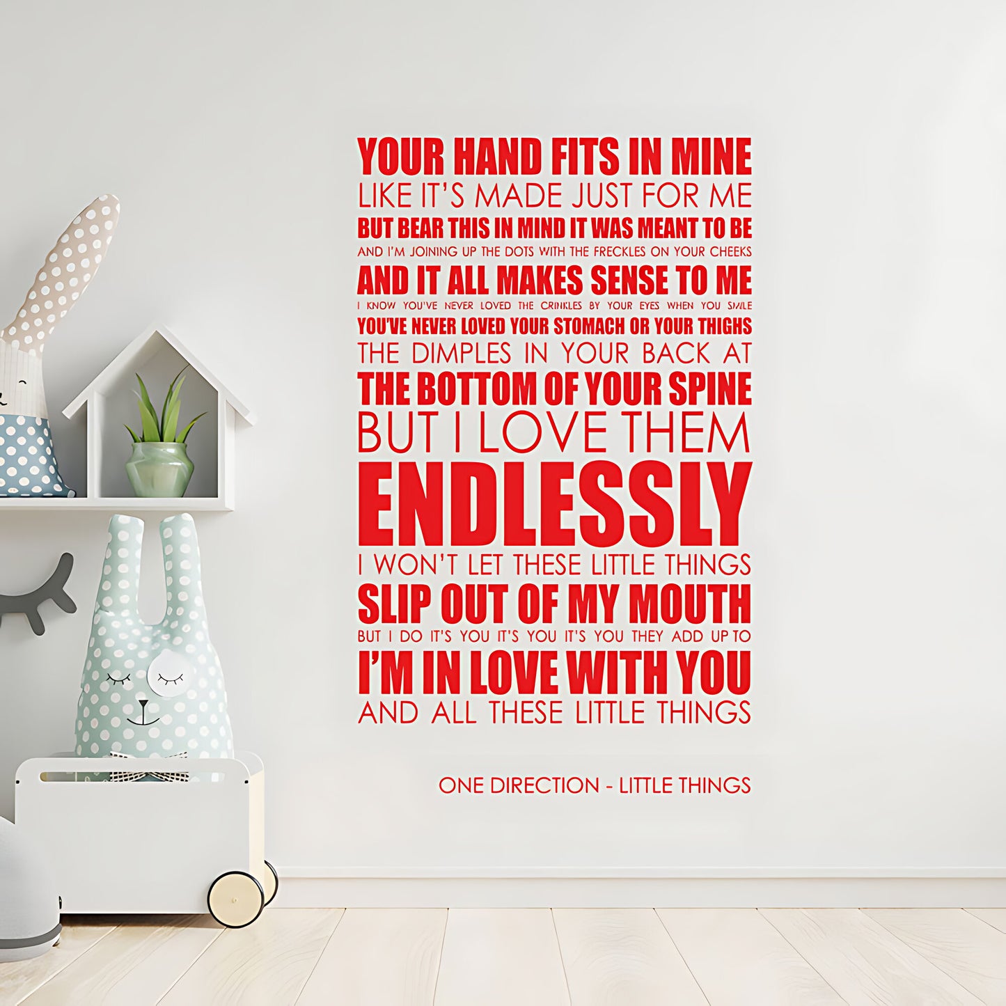 One Direction Little Things Song Lyrics Wall Sticker – Music Decal