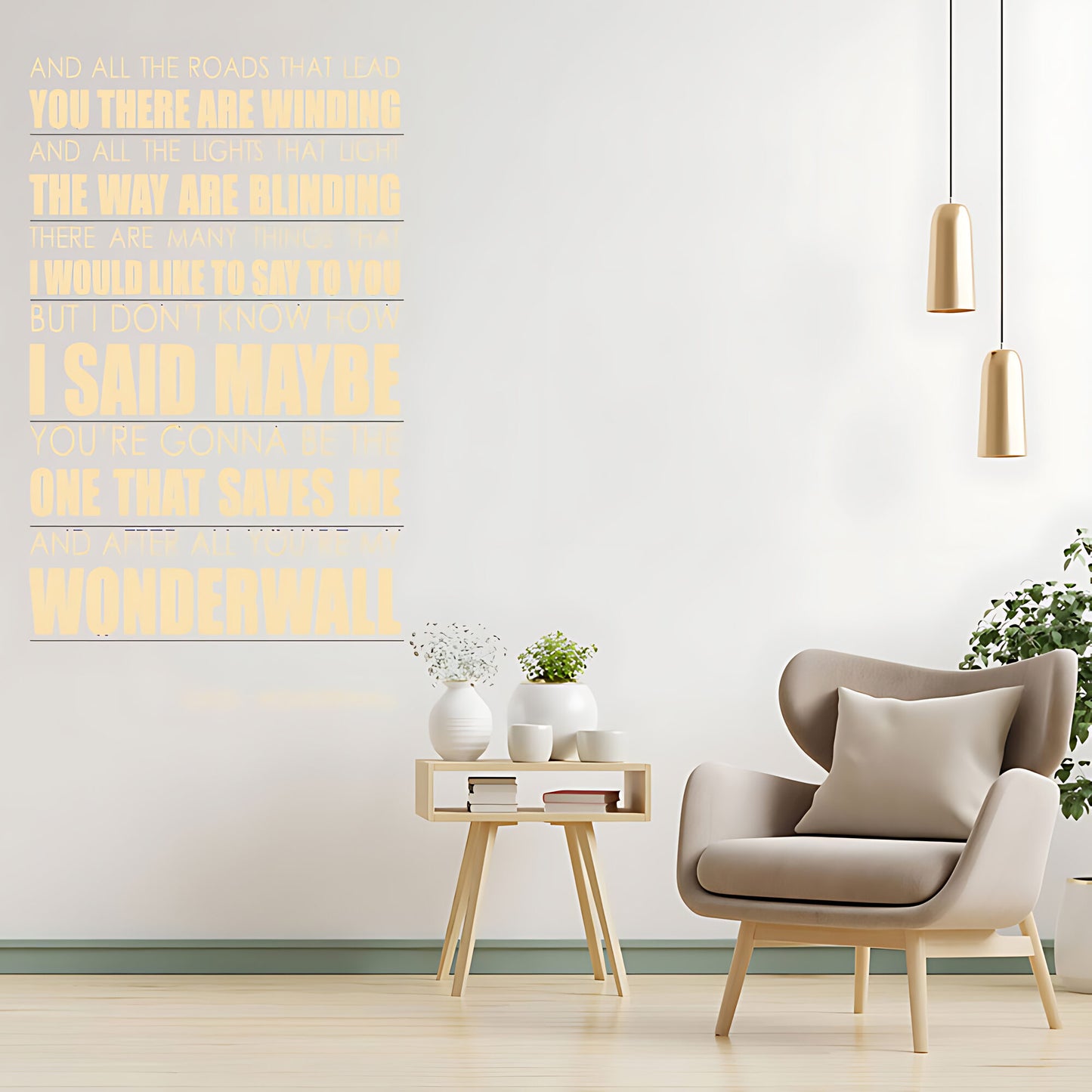 Oasis Wonderwall Song Lyrics Wall Sticker – After All You're My Wonderwall Decal
