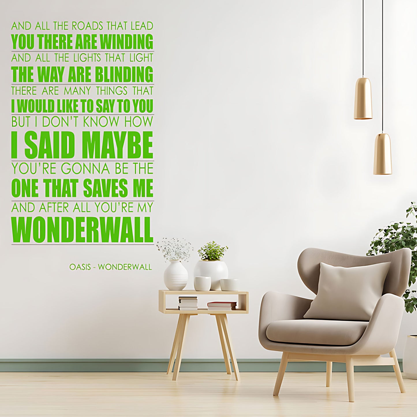 Oasis Wonderwall Song Lyrics Wall Sticker – After All You're My Wonderwall Decal