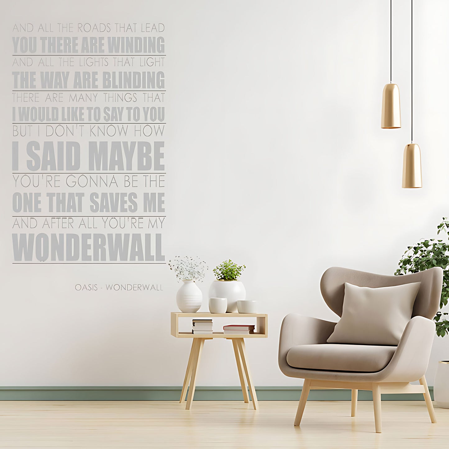 Oasis Wonderwall Song Lyrics Wall Sticker – After All You're My Wonderwall Decal