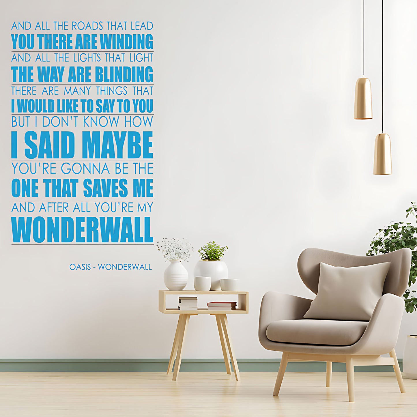 Oasis Wonderwall Song Lyrics Wall Sticker – After All You're My Wonderwall Decal
