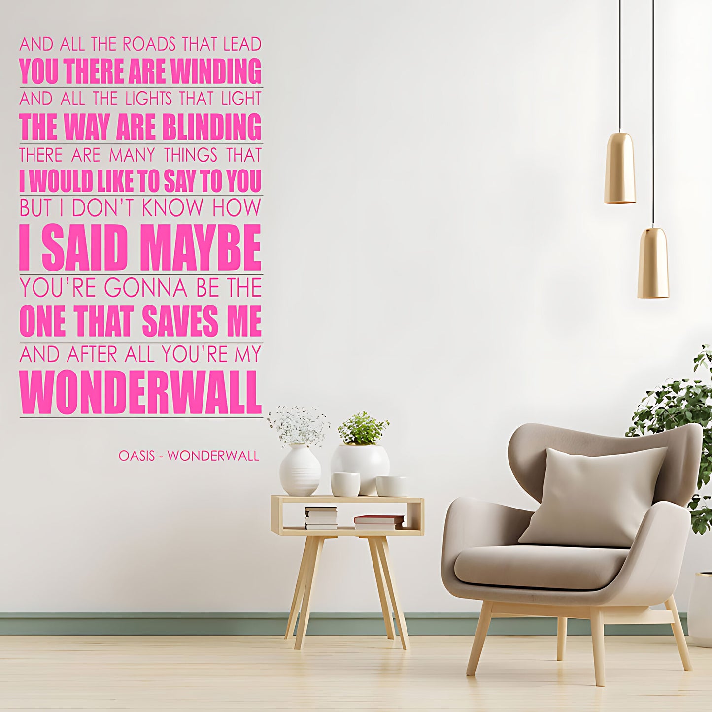 Oasis Wonderwall Song Lyrics Wall Sticker – After All You're My Wonderwall Decal