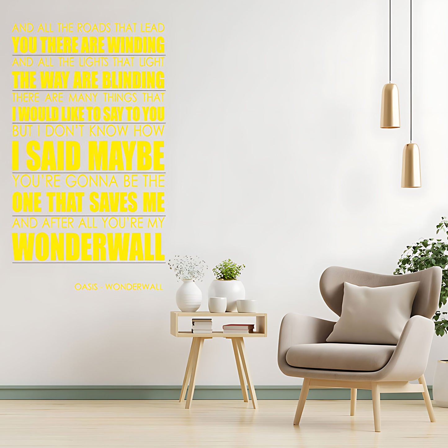 Oasis Wonderwall Song Lyrics Wall Sticker – After All You're My Wonderwall Decal