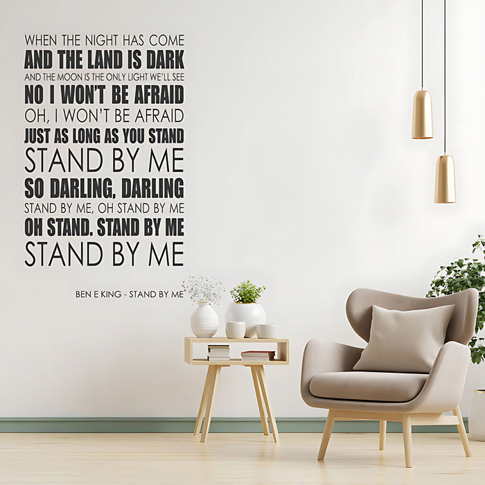 Ben E. King Wall Art Sticker - Stand By Me Lyrics Music Quote