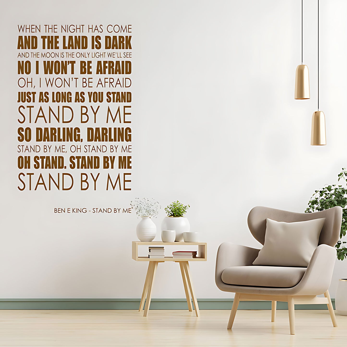 Ben E. King Wall Art Sticker - Stand By Me Lyrics Music Quote