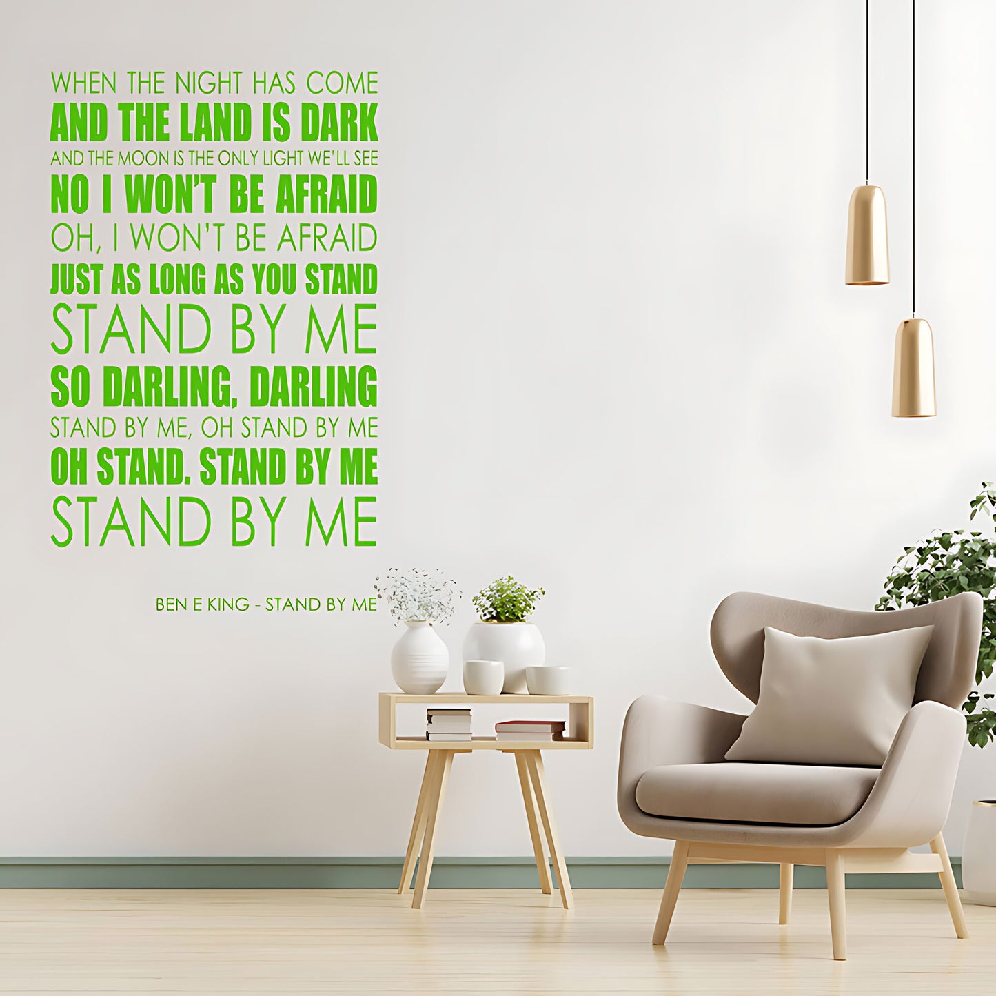 Ben E. King Wall Art Sticker - Stand By Me Lyrics Music Quote