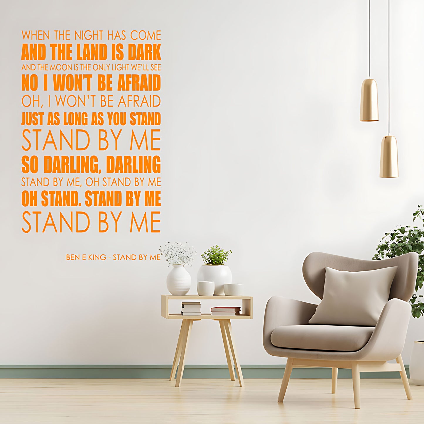 Ben E. King Wall Art Sticker - Stand By Me Lyrics Music Quote