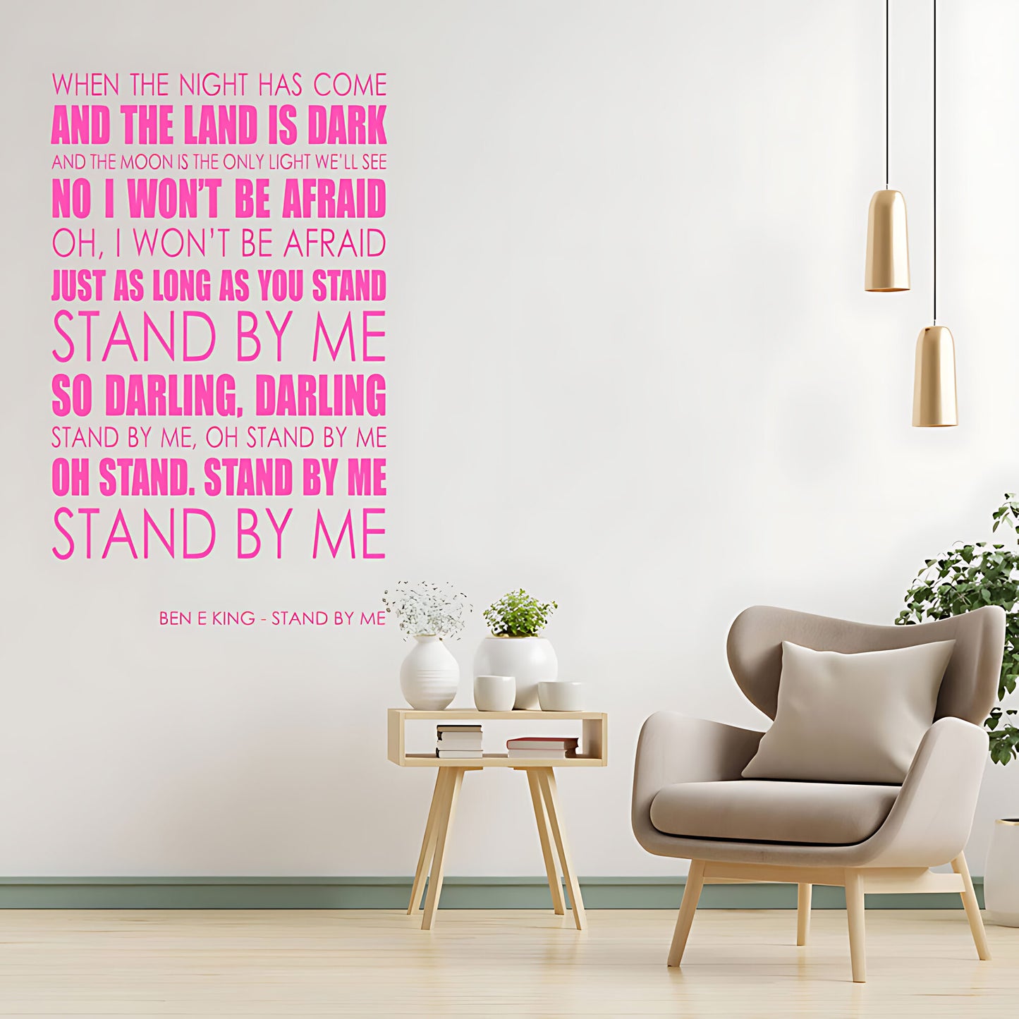 Ben E. King Wall Art Sticker - Stand By Me Lyrics Music Quote
