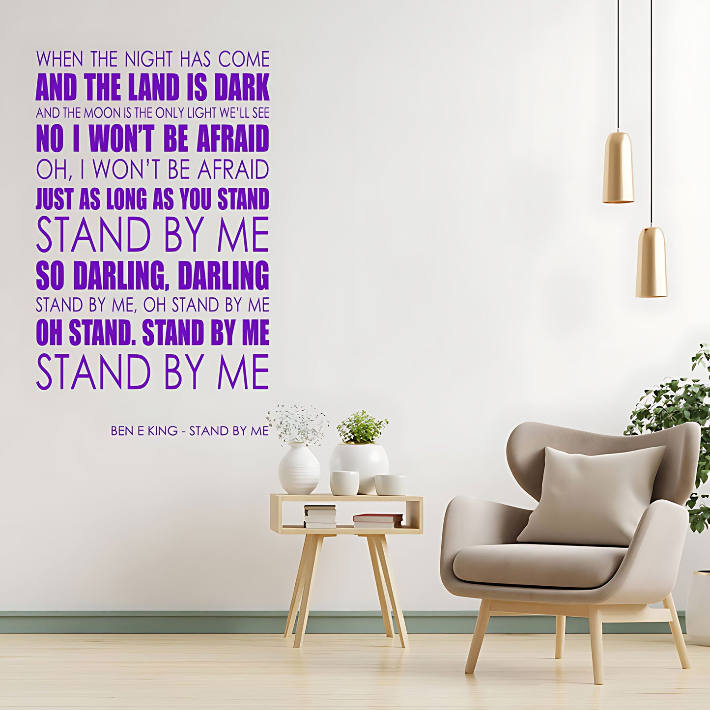 Ben E. King Wall Art Sticker - Stand By Me Lyrics Music Quote