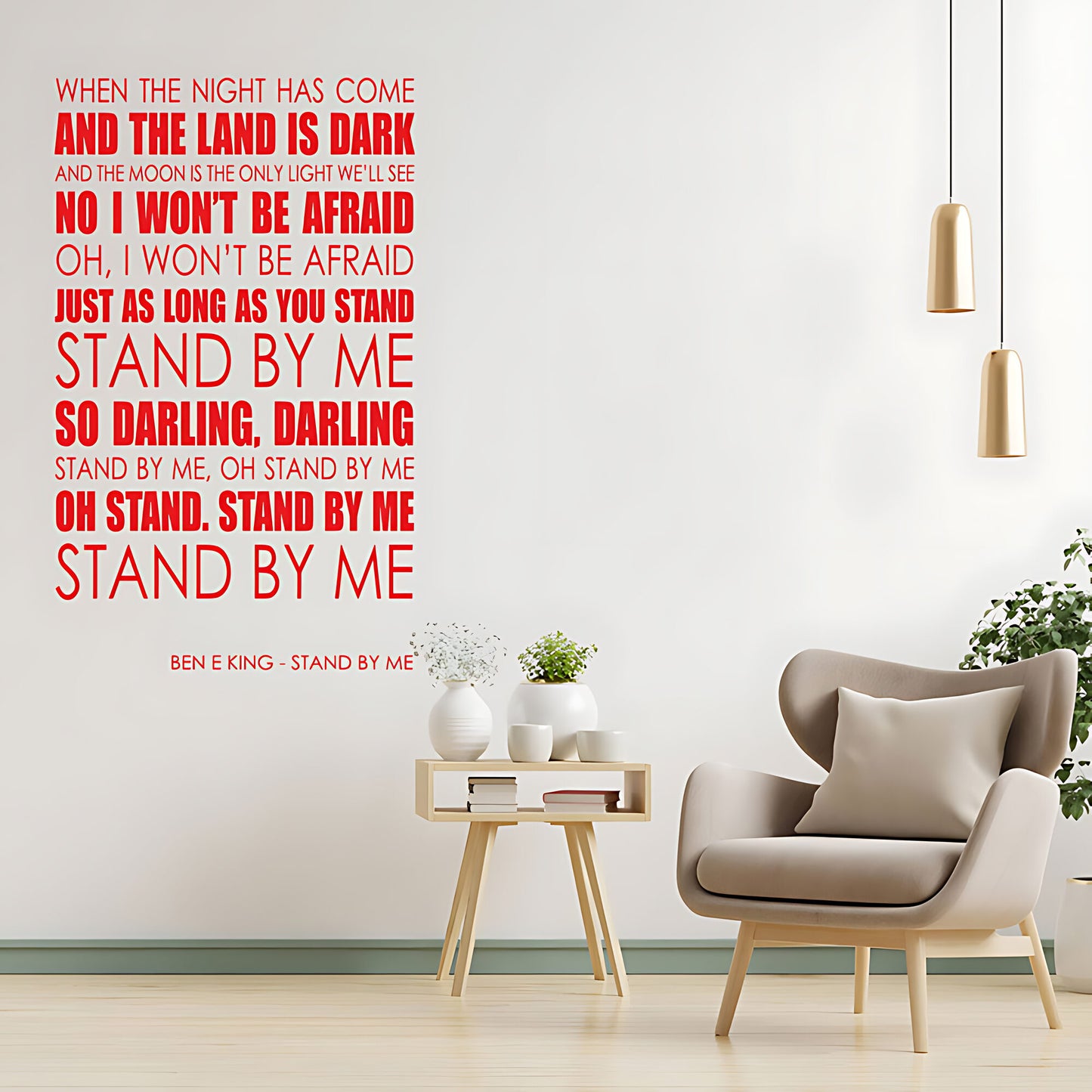 Ben E. King Wall Art Sticker - Stand By Me Lyrics Music Quote