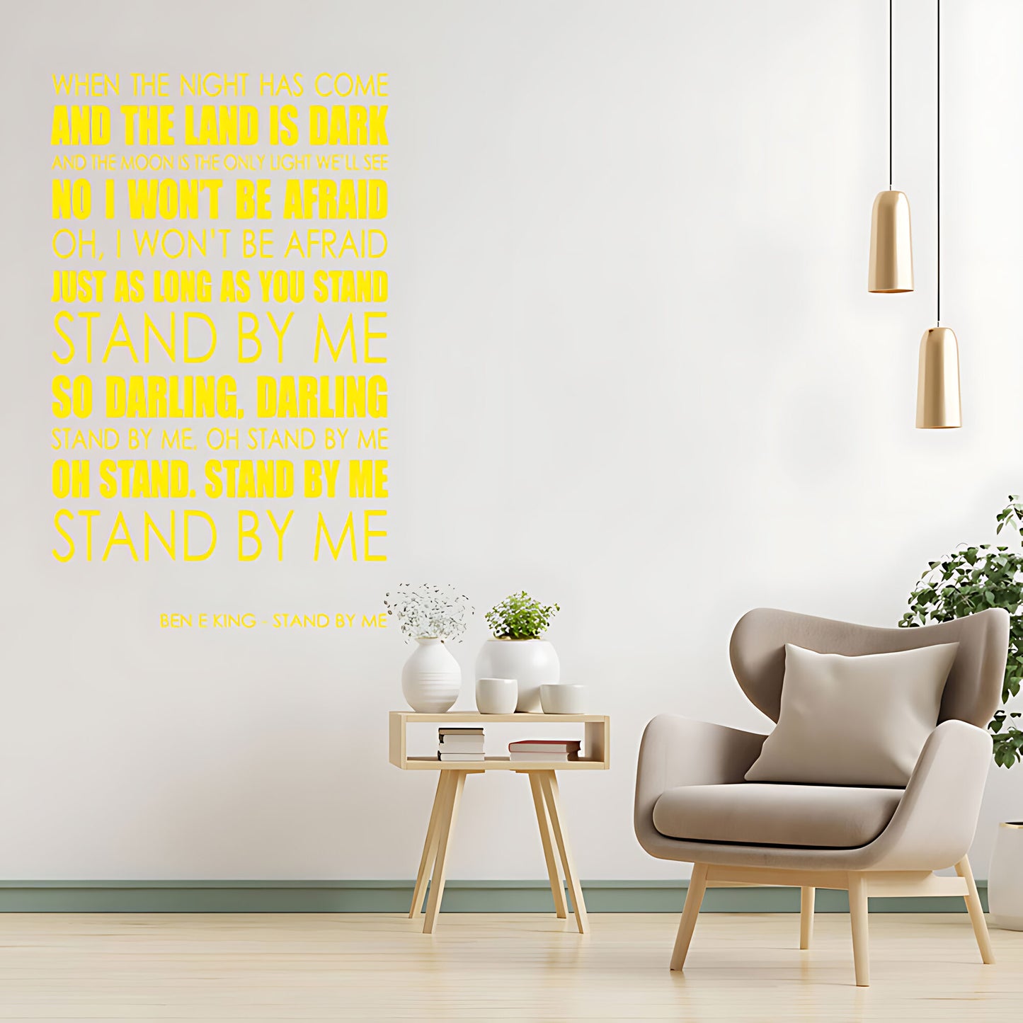 Ben E. King Wall Art Sticker - Stand By Me Lyrics Music Quote