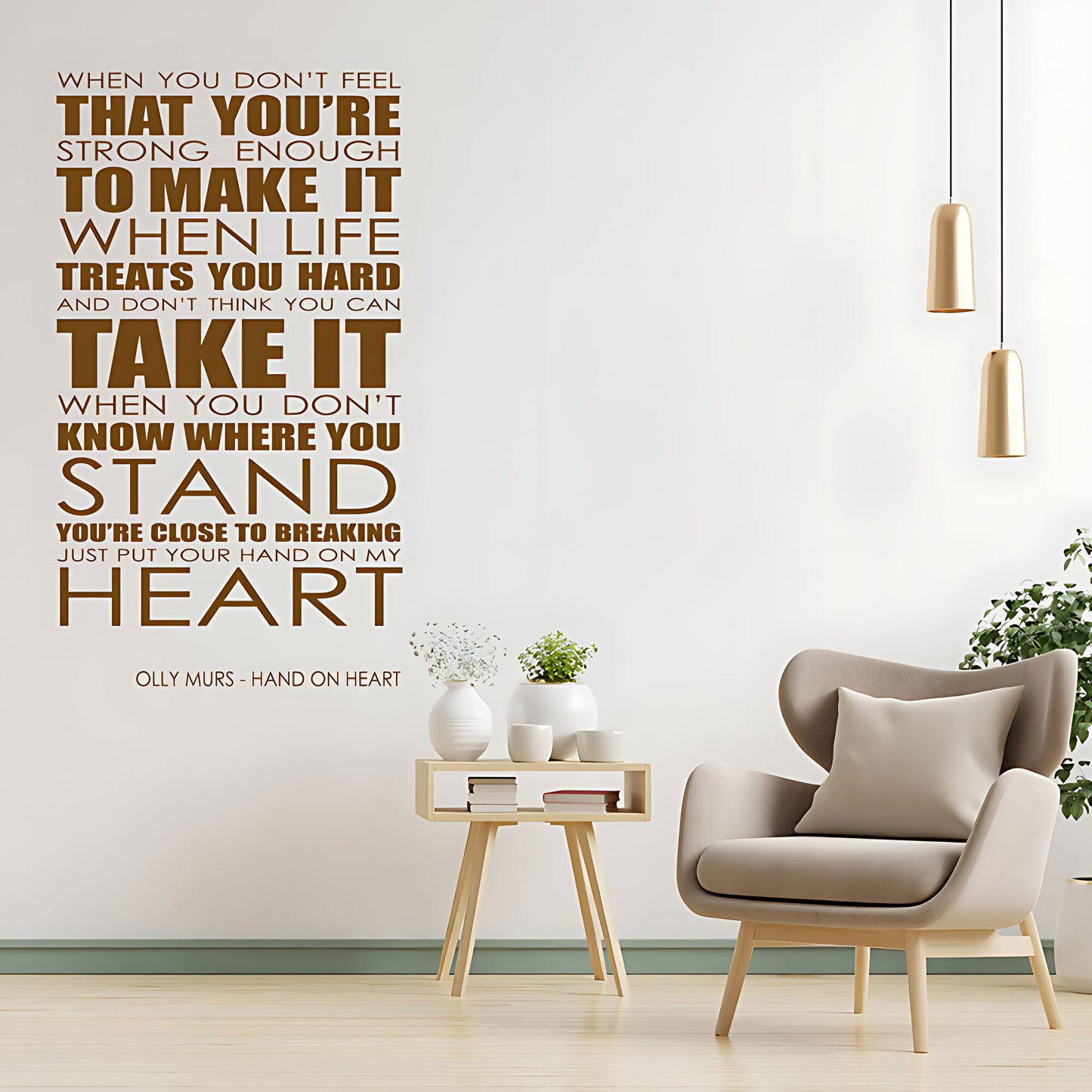 Olly Murs Hand On Heart Lyrics Wall Sticker – Music Quote Decal