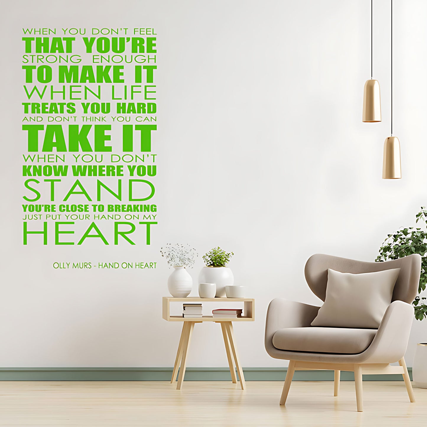 Olly Murs Hand On Heart Lyrics Wall Sticker – Music Quote Decal