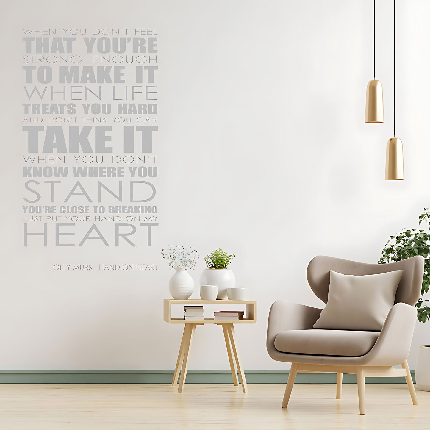 Olly Murs Hand On Heart Lyrics Wall Sticker – Music Quote Decal