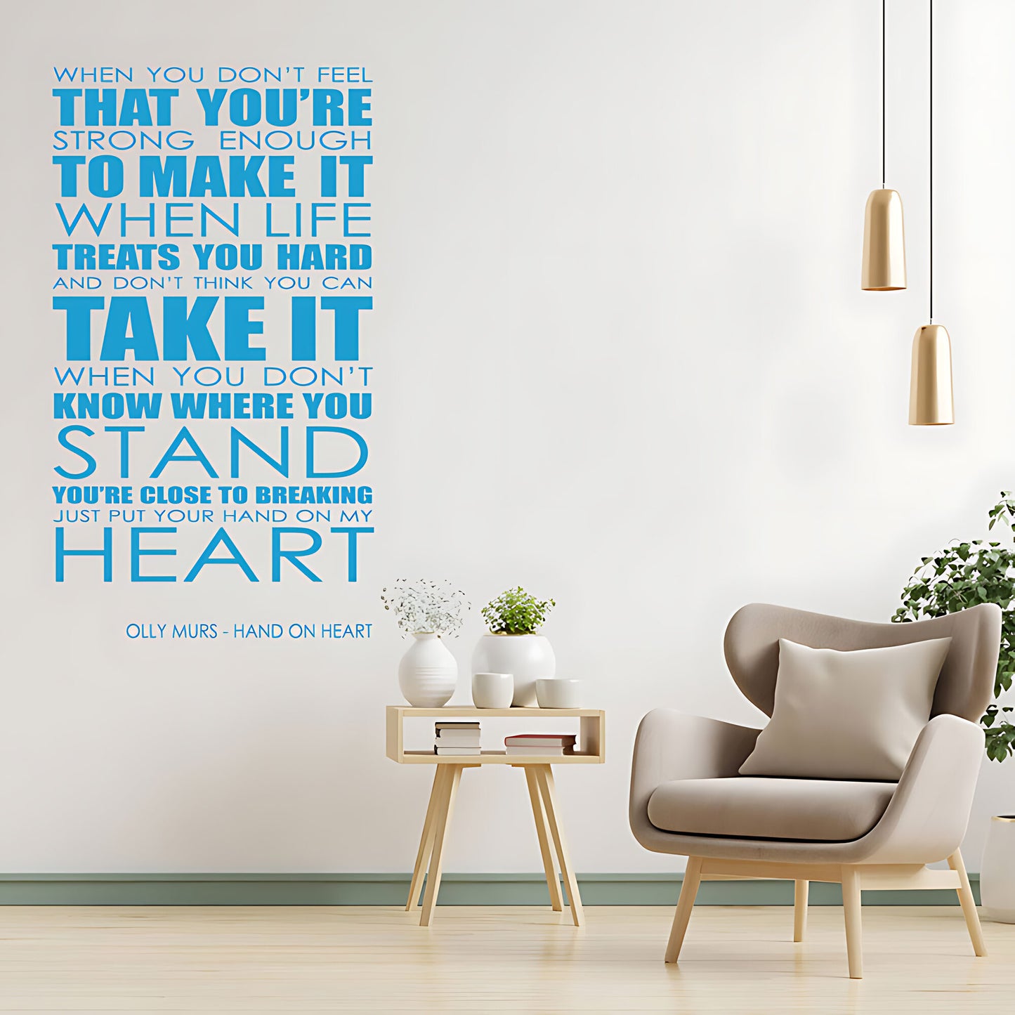 Olly Murs Hand On Heart Lyrics Wall Sticker – Music Quote Decal
