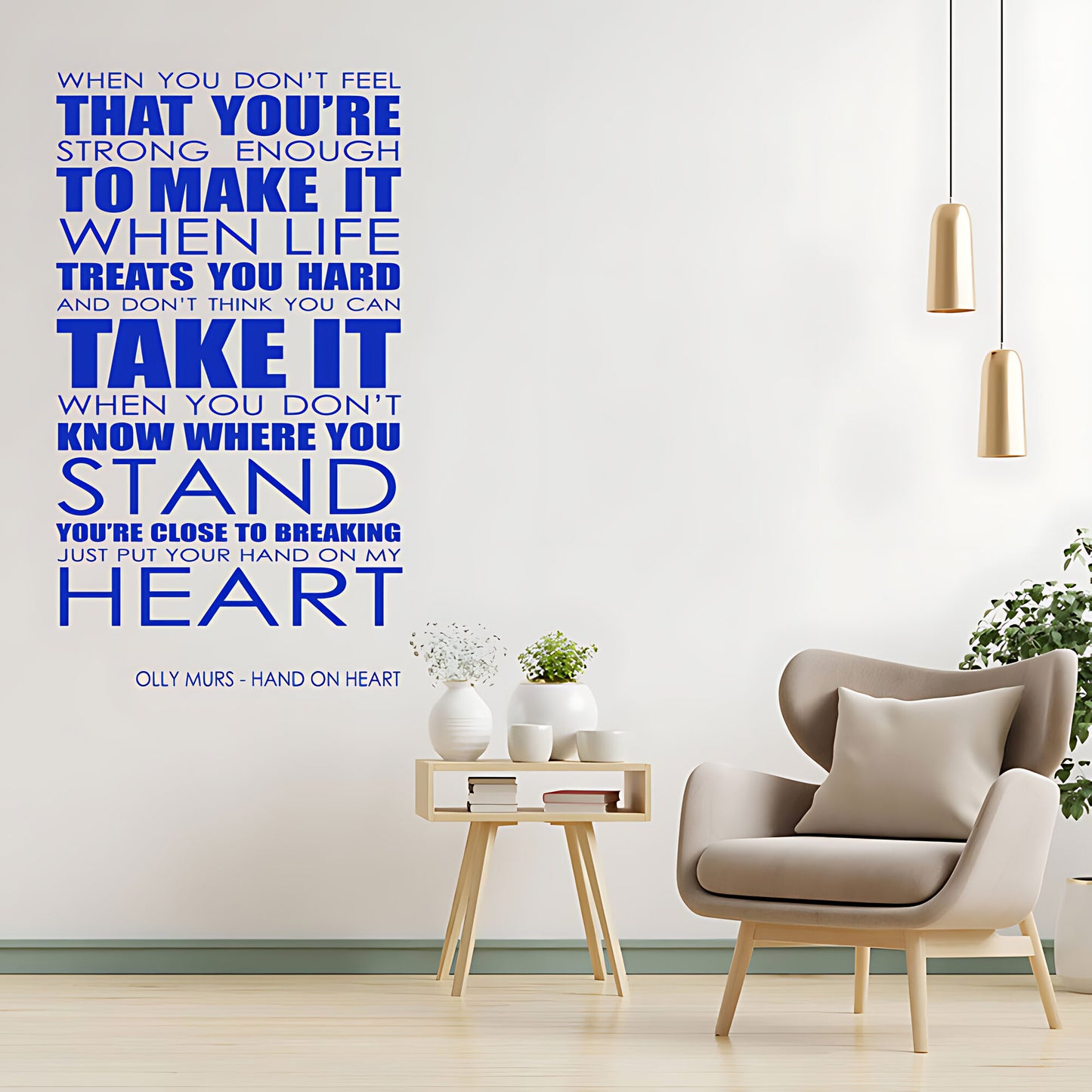 Olly Murs Hand On Heart Lyrics Wall Sticker – Music Quote Decal