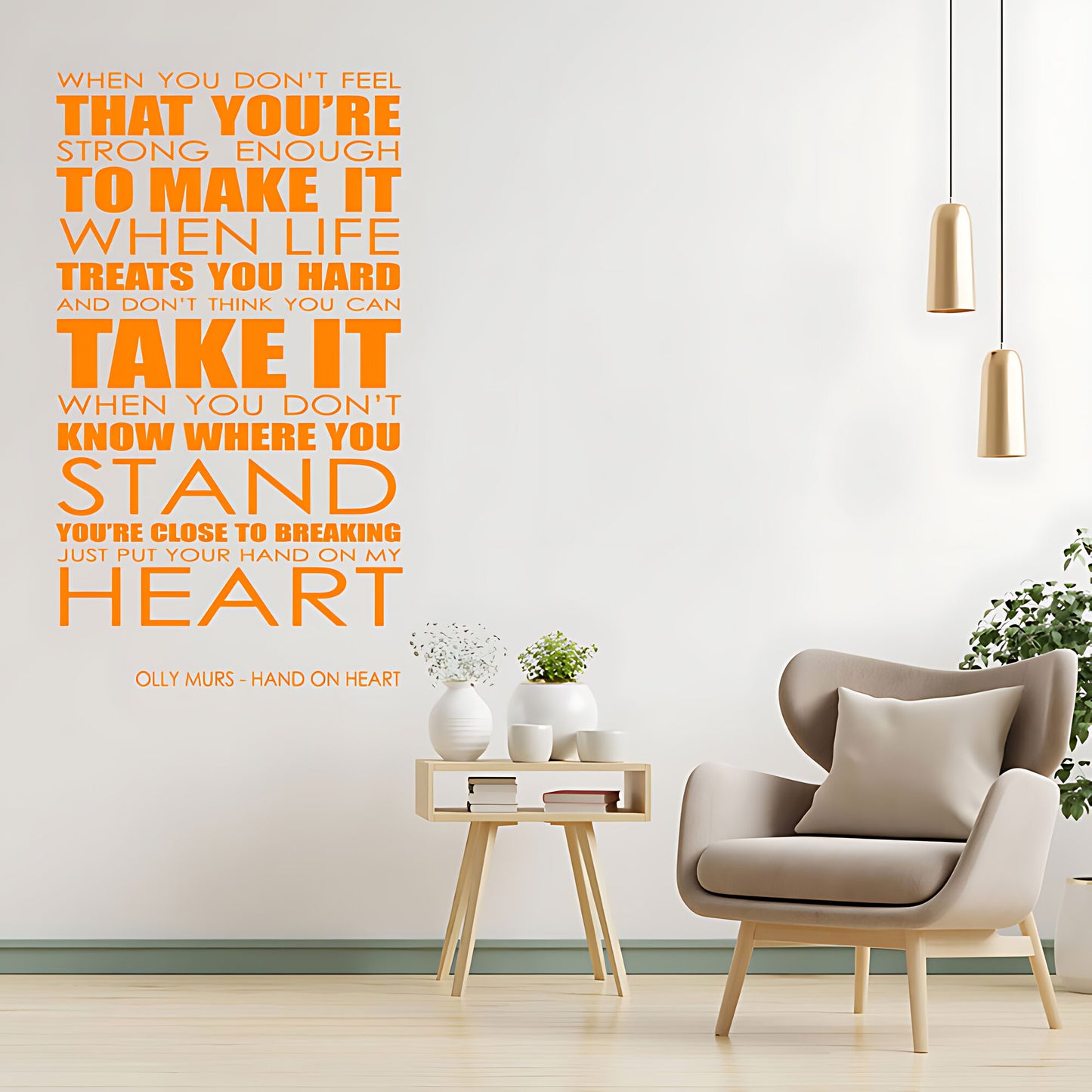 Olly Murs Hand On Heart Lyrics Wall Sticker – Music Quote Decal