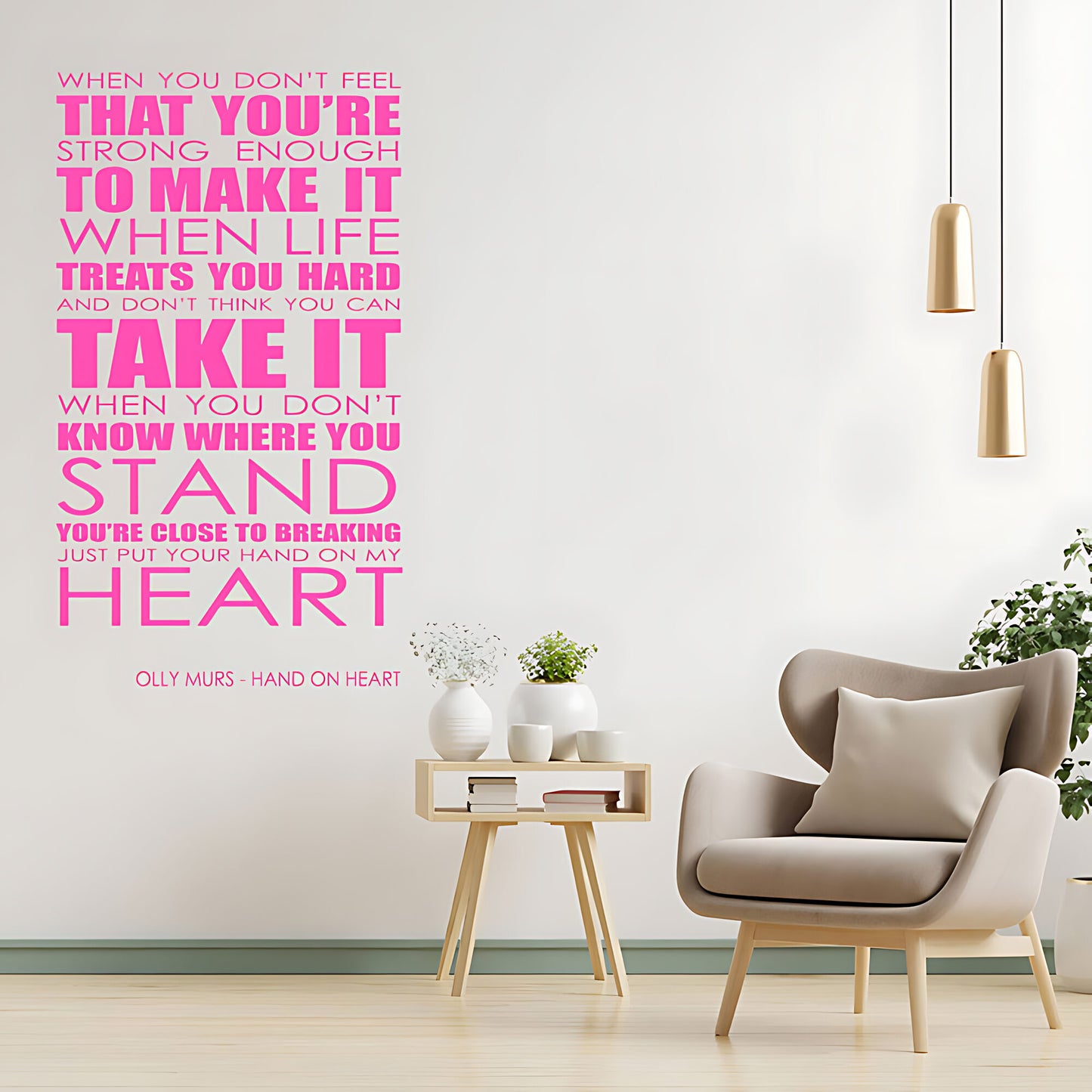 Olly Murs Hand On Heart Lyrics Wall Sticker – Music Quote Decal