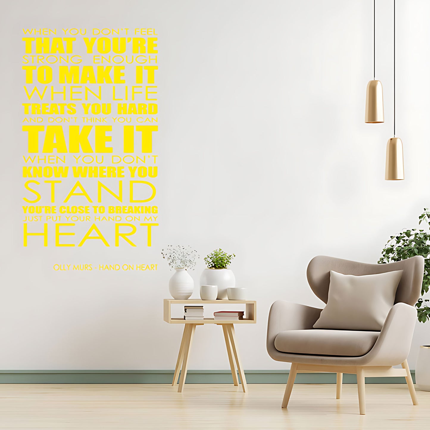 Olly Murs Hand On Heart Lyrics Wall Sticker – Music Quote Decal