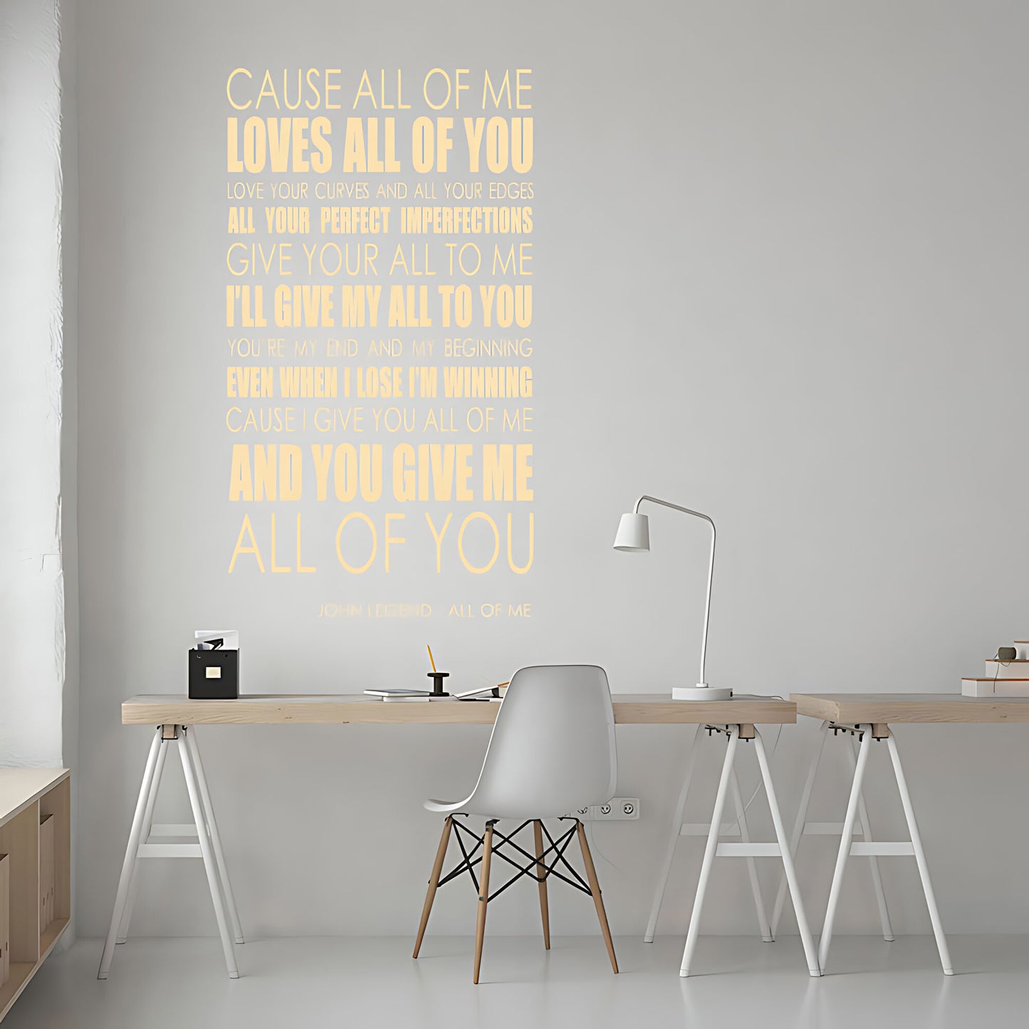John Legend All of Me Song Lyrics Wall Sticker – Loves All of You Music Decal