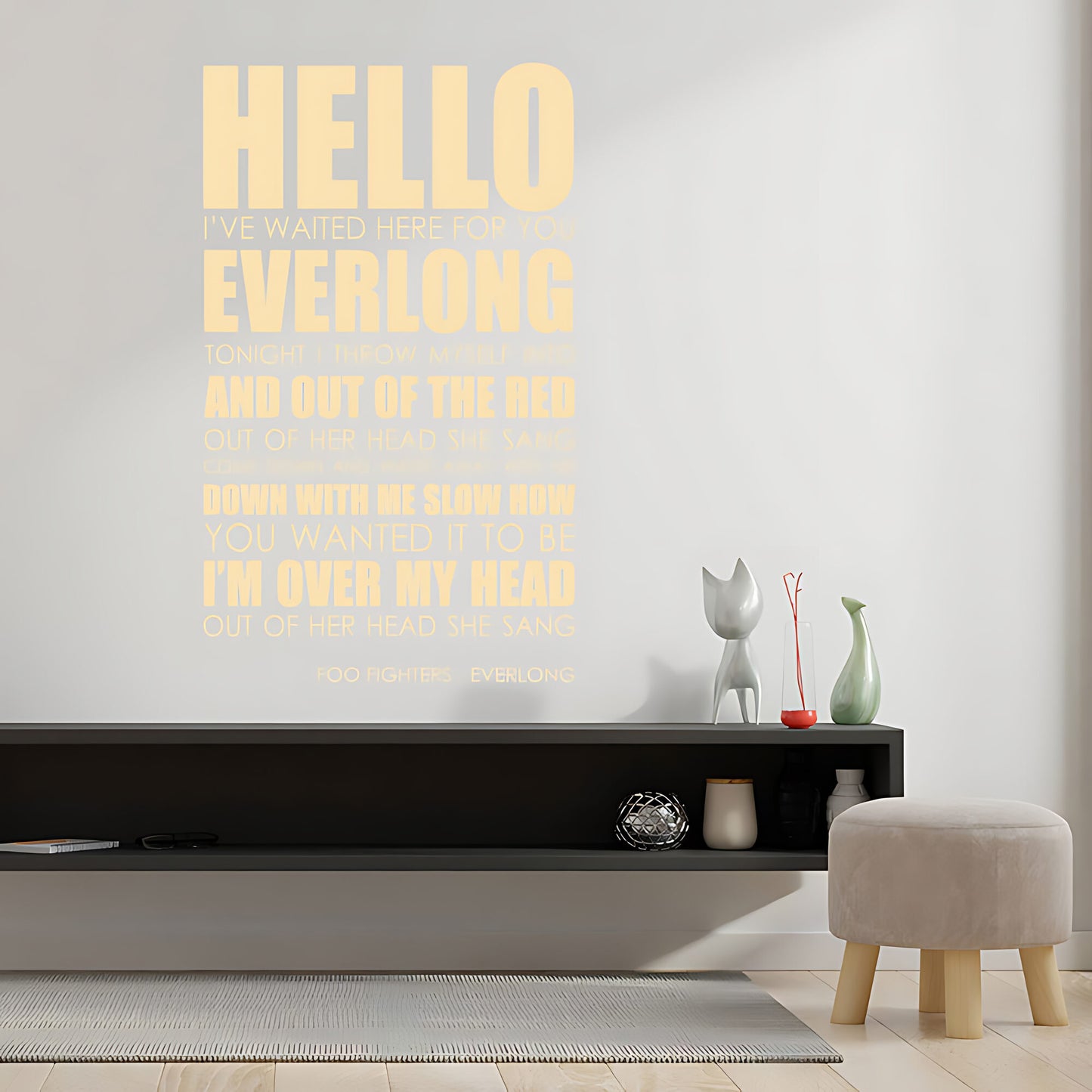 Foo Fighters Everlong Song Lyrics Wall Sticker – Music Quote Decal