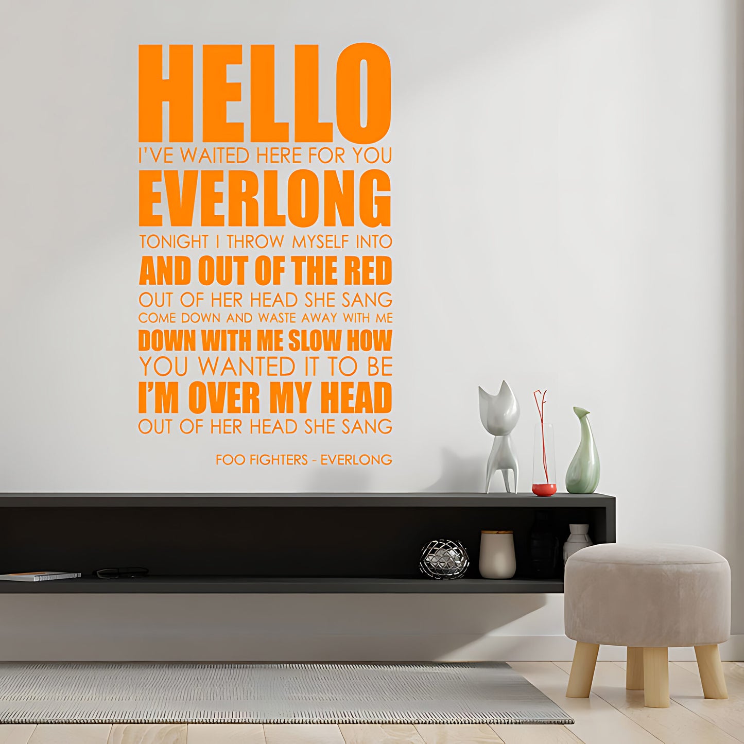 Foo Fighters Everlong Song Lyrics Wall Sticker – Music Quote Decal