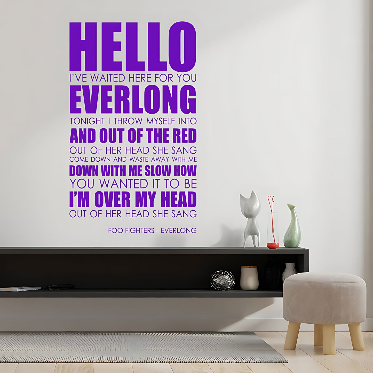 Foo Fighters Everlong Song Lyrics Wall Sticker – Music Quote Decal