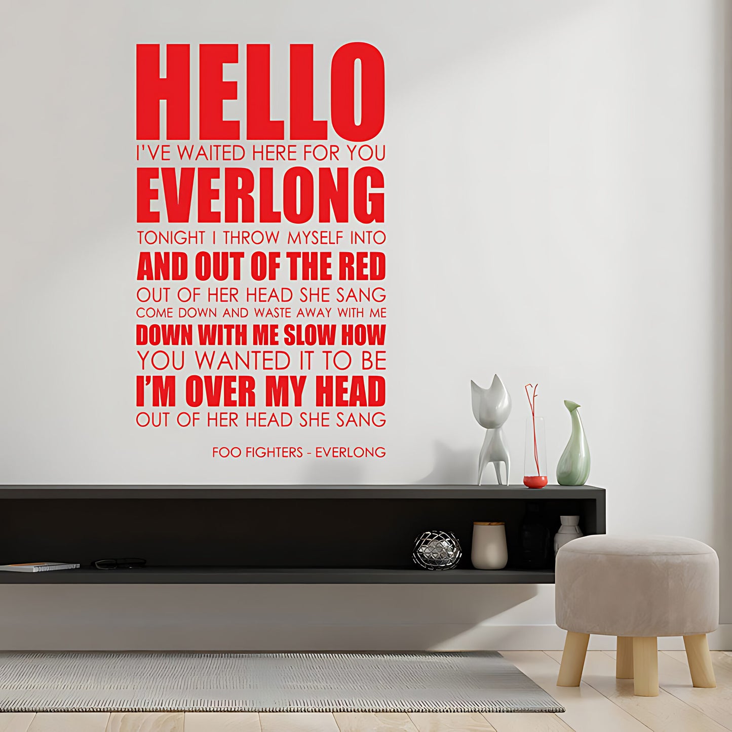Foo Fighters Everlong Song Lyrics Wall Sticker – Music Quote Decal