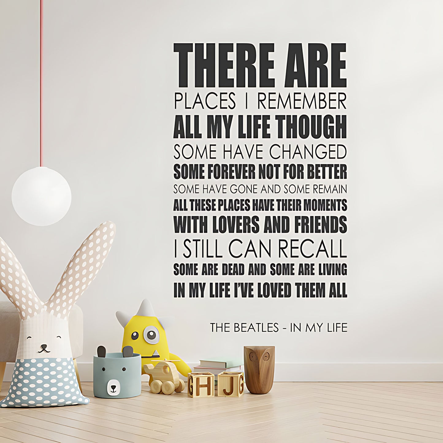 The Beatles In My Life Song Lyrics Wall Sticker – There Are Places I Remember Decal