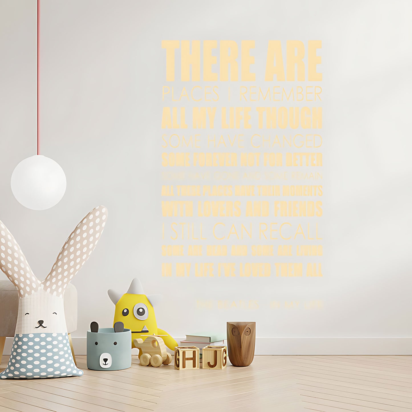 The Beatles In My Life Song Lyrics Wall Sticker – There Are Places I Remember Decal