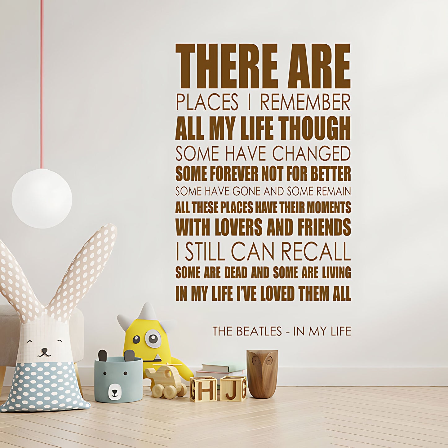 The Beatles In My Life Song Lyrics Wall Sticker – There Are Places I Remember Decal